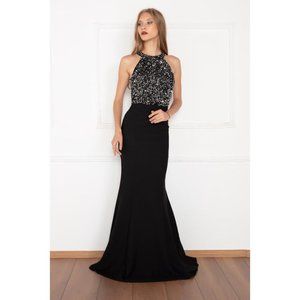 PULLIMM Top Sequined Bottom Atlas Fish Long Evening Dress 13015 18K69231U09